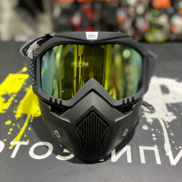 Изображение товара Мотоочки AiM Pro с двойной линзой + маска 302-100 (черный матовый)