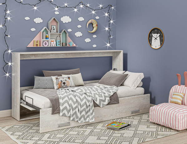 Изображение товара Шкаф-кровать трансформер Макс Стайл TNT 90x200x18 BySpan (ледяное дерево 581)