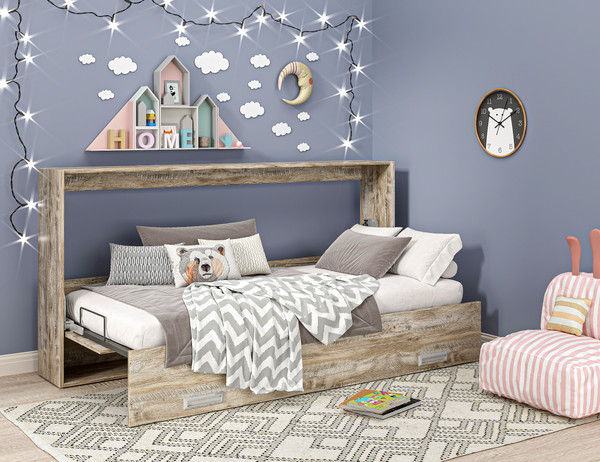 Изображение товара Шкаф-кровать трансформер Макс Стайл TNT 90x200x18 BySpan (дуб юкон 358)