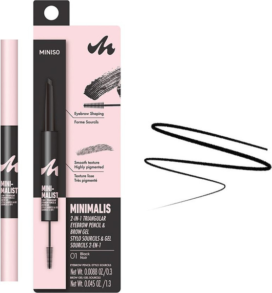 Изображение товара Карандаш для бровей Miniso Minimalist 2-in-1 Triangular 01 / 9571
