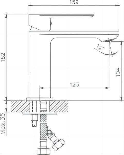 Изображение товара Умывальник со смесителем Lauter 21675 + Moon 21СK691C + сифон 21635CH + донный клапан 21190CH (хром)