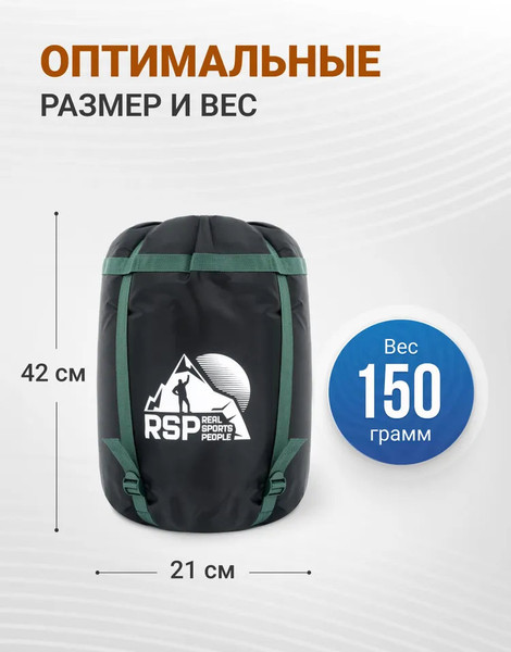 Изображение товара Чехол для спального мешка RSP Outdoor Bag M компрессионный / B-BAG-M-BLAGN (черный/зеленый)