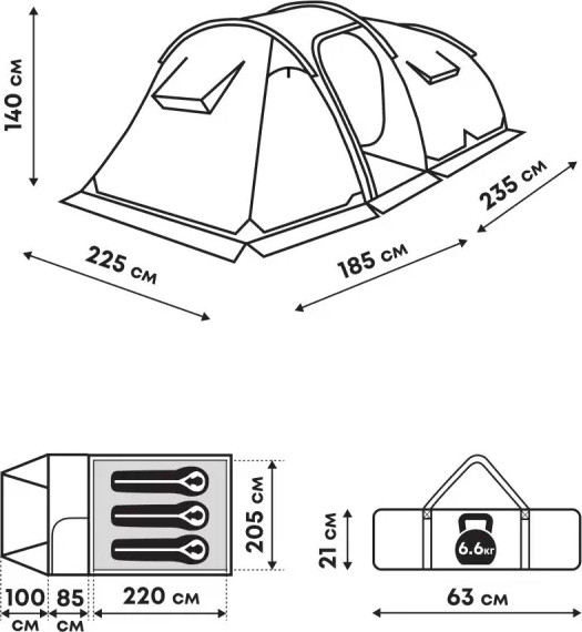 Изображение товара Палатка RSP Outdoor Wild 4 / T-WIL-4-B (синий)