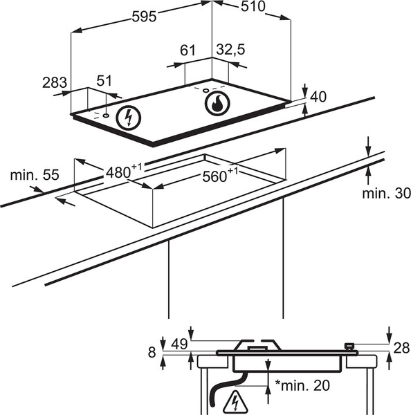 Изображение товара Газовая варочная панель Electrolux KGS6424BX