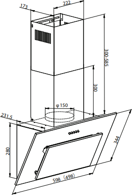 Изображение товара Вытяжка наклонная Weissgauff Yota 500 PB BL