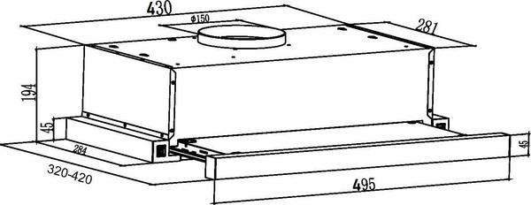 Изображение товара Вытяжка телескопическая Schtoff TF-5250 GBK