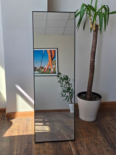 Изображение товара Зеркало Emze Напольное 37x115см в алюминиевой раме / DK.37.115.CHE (черный)