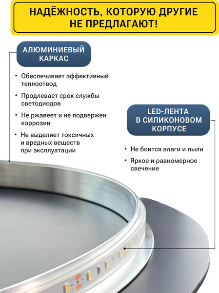 Изображение товара Зеркало Emze 60х110 / LED.UV.NF.60.110.CHE.4K