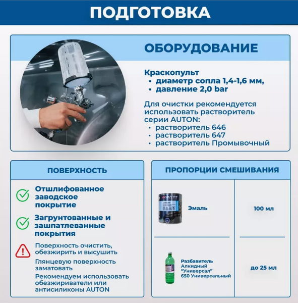 Изображение товара Эмаль автомобильная AUTON Алкидная ATN-P07197-08 (800мл, 299 желтое такси)