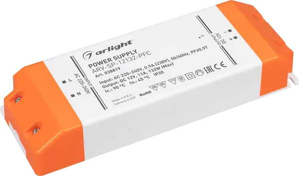 Блок питания для светильника Arlight ARV-SP-12132-PFC 12V 11A 130W / 038819 — фото 4