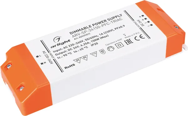 Блок питания для светильника Arlight ARV-SP-24150-PFC-TRIAC 24V 6.25A 150W / 029493(1) — фото 4