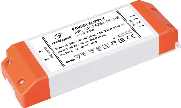 Блок питания для светильника Arlight ARV-SP-24250-PFC-B 24V 10.4A 250W / 022923(2) — фото 6