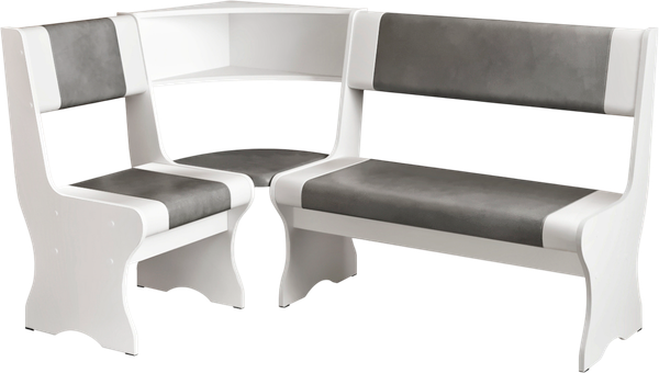 Изображение товара Уголок кухонный мягкий Артём-Мебель Вена СН 122.04 (белый/белый/серый)