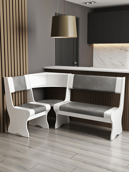 Изображение товара Уголок кухонный мягкий Артём-Мебель Вена СН 122.04 (белый/белый/серый)