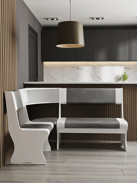 Изображение товара Уголок кухонный мягкий Артём-Мебель Вена СН 122.04 (белый/белый/серый)