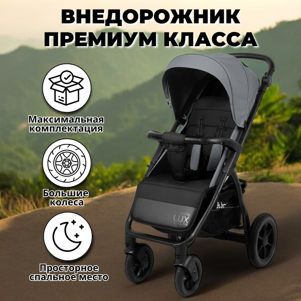 Изображение товара Детская прогулочная коляска Bubago Model Cross City Lux / BG 168-3 (темно-серый)