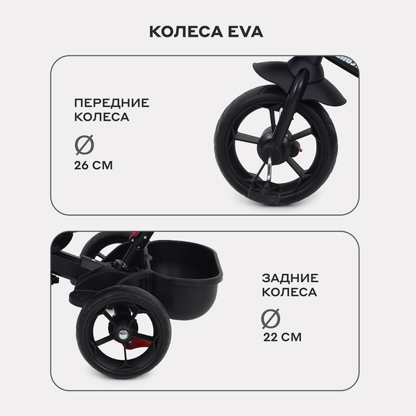 Изображение товара Трехколесный велосипед с ручкой Rant Basic Ghost / RB250 (черный)