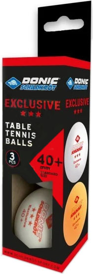 Изображение товара Набор мячей для настольного тенниса Donic Schildkrot Exclusive / 608334 (3шт, белый)