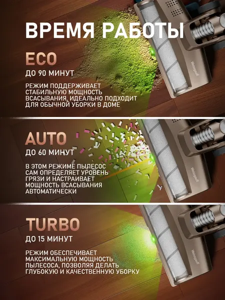 Изображение товара Вертикальный пылесос Weissgauff V12 BLDC 630 Bronzo Beige X-Treme Turbo