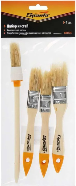 Изображение товара Набор кистей малярных Sparta 841135 (4шт)