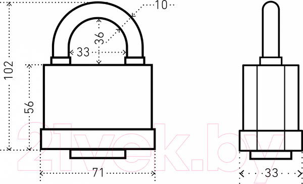 Изображение товара Замок навесной Аллюр ВС1Ч-376П