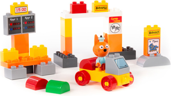 Изображение товара Конструктор Полесье Макси. Три кота. Коржик на автогонках / 31284 (33эл)