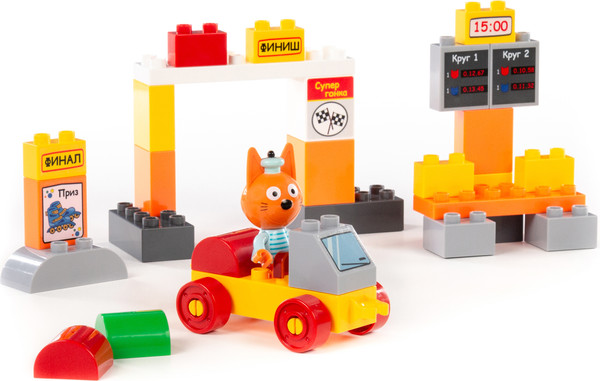 Изображение товара Конструктор Полесье Макси. Три кота. Коржик на автогонках / 31284 (33эл)