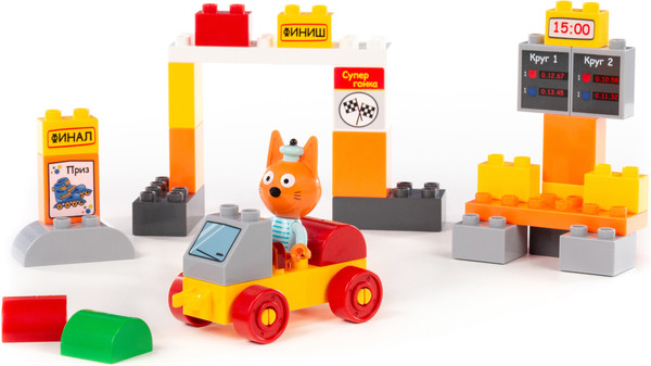 Изображение товара Конструктор Полесье Макси. Три кота. Коржик на автогонках / 31284 (33эл)