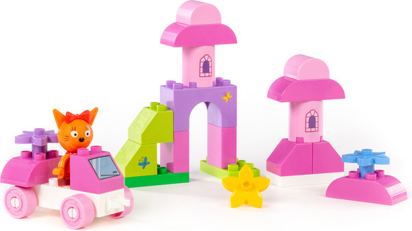 Изображение товара Конструктор Полесье Макси. Три кота. Карамелька на машинке / 31277 (28эл)