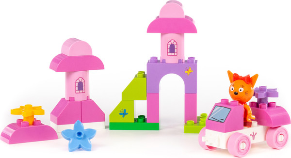 Изображение товара Конструктор Полесье Макси. Три кота. Карамелька на машинке / 31277 (28эл)