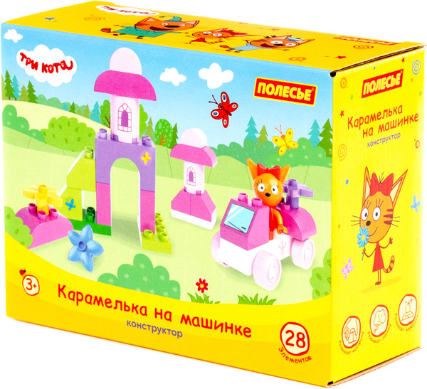 Изображение товара Конструктор Полесье Макси. Три кота. Карамелька на машинке / 31277 (28эл)