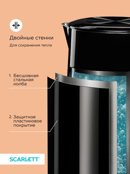 Изображение товара Электрочайник Scarlett SC-EK21S66 (черный)