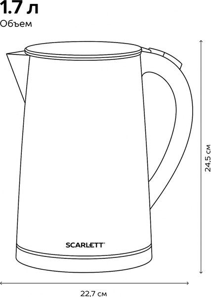 Изображение товара Электрочайник Scarlett SC-EK21S66 (черный)