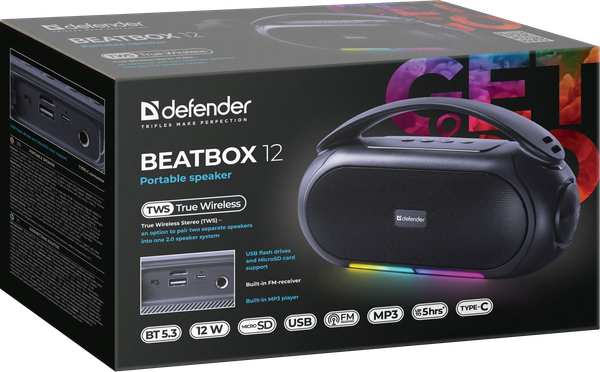 Изображение товара Портативная колонка Defender Beatbox 12 / 65812