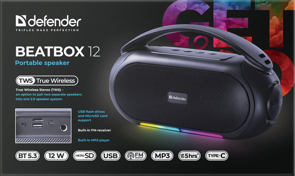 Изображение товара Портативная колонка Defender Beatbox 12 / 65812