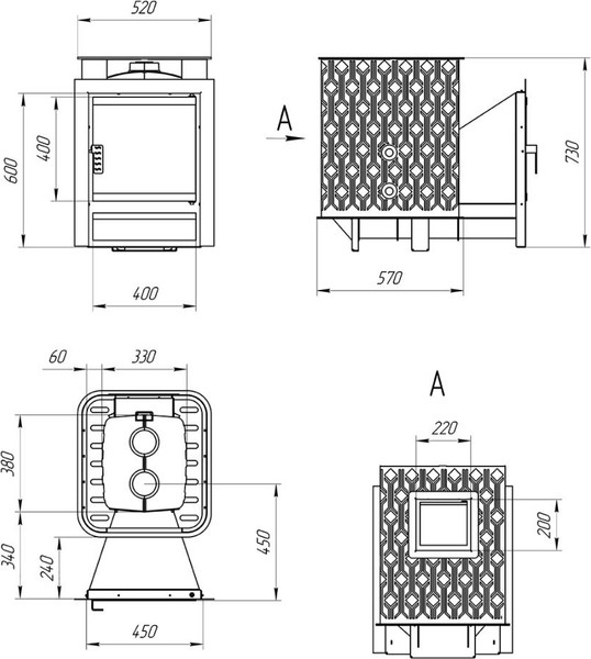 Изображение товара Печь-каменка Березка Verona 18