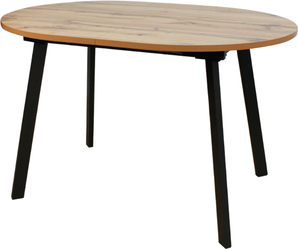 Изображение товара Обеденный стол Древпром М138 Оледжо ДП1-04-01 120-150x88 (дуб вотан/черный матовый)