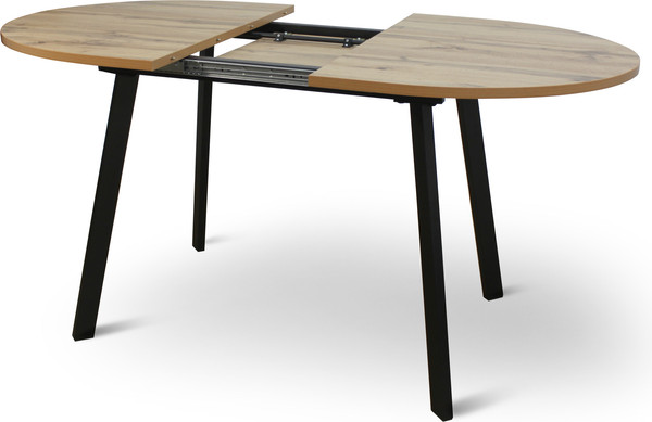 Изображение товара Обеденный стол Древпром М138 Оледжо ДП1-04-01 120-150x88 (дуб вотан/черный матовый)