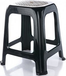 Изображение товара Табурет пластиковый Русспласт Симпатия РП-311чер (черный/серебристый перламутр)