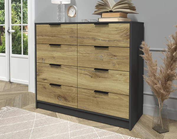 Изображение товара Комод Интерлиния Концепт КТ-К117 (дуб нокс/антрацит)