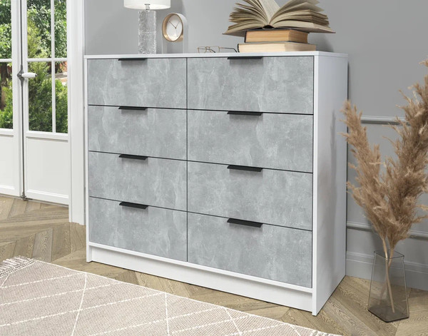 Изображение товара Комод Интерлиния Концепт КТ-К117 (бетон/белый платинум)
