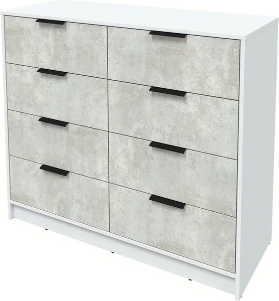 Изображение товара Комод Интерлиния Концепт КТ-К117 (бетон лайт/белый платинум)