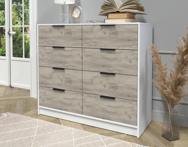 Изображение товара Комод Интерлиния Концепт КТ-К117 (дуб серый/белый платинум)