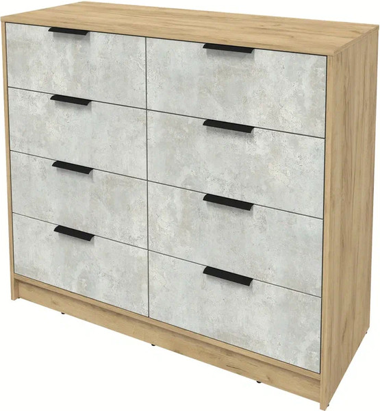 Изображение товара Комод Интерлиния Концепт КТ-К117 (бетон лайт/дуб золотой)