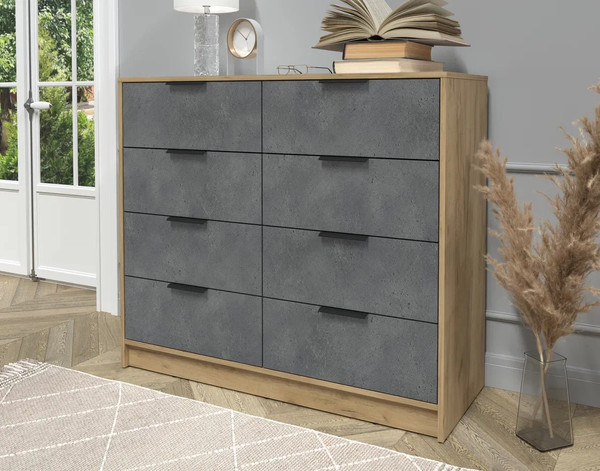 Изображение товара Комод Интерлиния Концепт КТ-К117 (бетон портленд/дуб золотой)