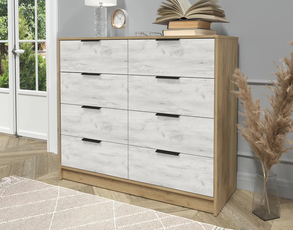 Изображение товара Комод Интерлиния Концепт КТ-К117 (дуб белый/дуб золотой)