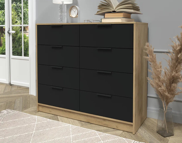 Изображение товара Комод Интерлиния Концепт КТ-К117 (черный/дуб золотой)