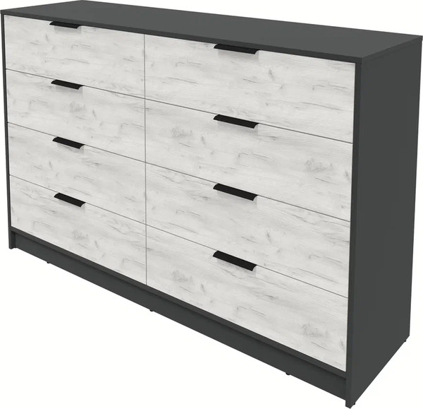 Изображение товара Комод Интерлиния Концепт КТ-К157 (дуб белый/антрацит)