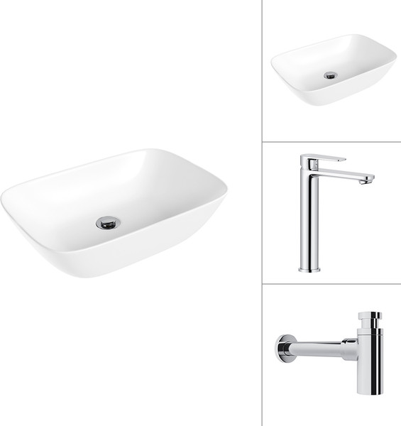 Изображение товара Умывальник со смесителем Lauter 21454 + Moon 21СK81691C + сифон 21635CH (хром)