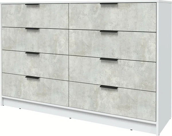 Изображение товара Комод Интерлиния Концепт КТ-К157 (бетон лайт/белый платинум)